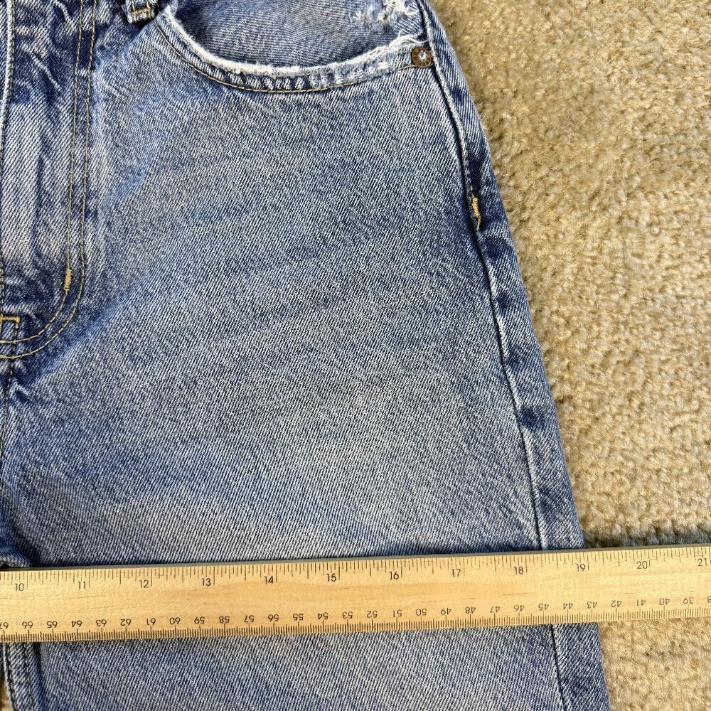 We The Free People Jeans Womens Size 25 Straight Crop Split Hem Distressed F670 - Picture 12 of 16